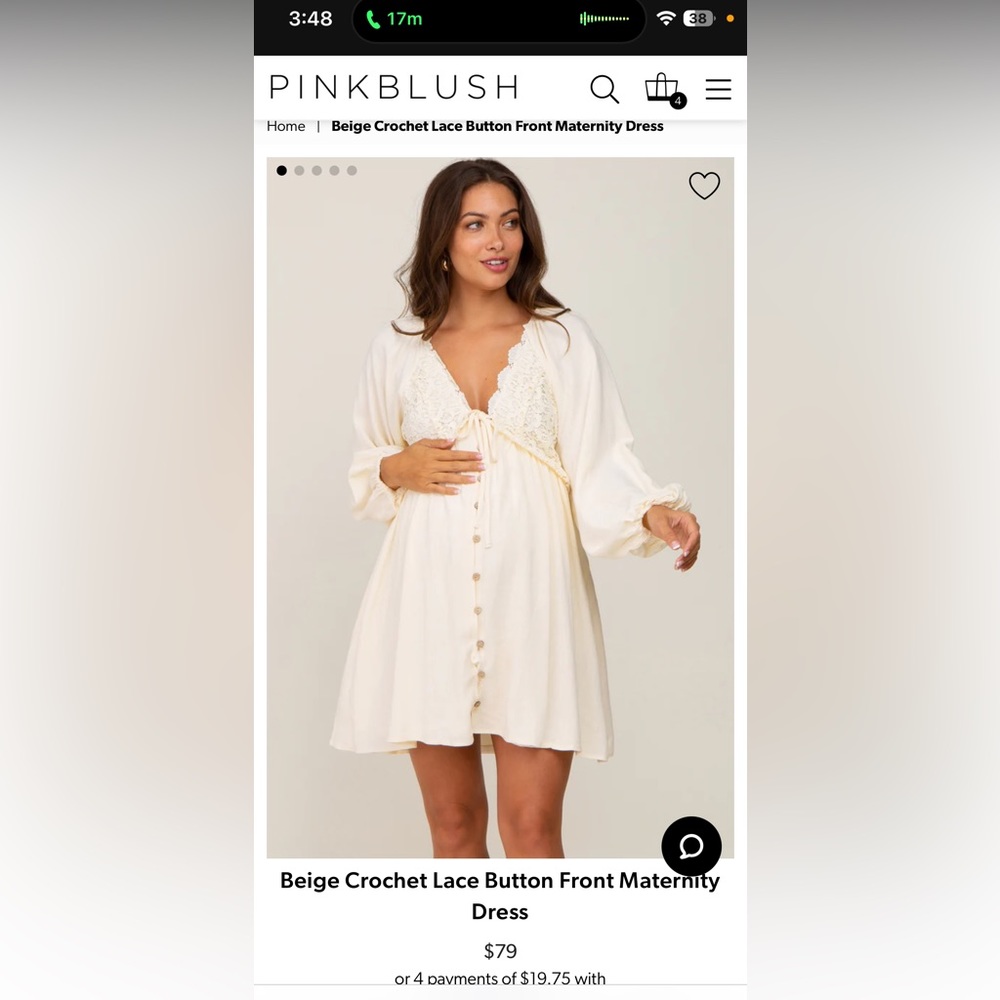 White lace maternity dress
